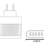 OLAF 6-Port Plug Charger 65W - PD / Quick Charge 3.0 / USB Charger Charger Plug Charger Adapter Black