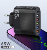 OLAF 6-portowa ładowarka z wtyczką 65 W - PD / Quick Charge 3.0 / ładowarka USB Wtyczka ładowarki Adapter ładowarki czarny