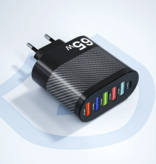 OLAF 6-Poort Stekkerlader 65W - PD / Quick Charge 3.0 / USB Oplader Lader Stekkerlader Adapter Wit