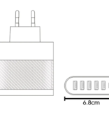OLAF Caricabatterie con presa a 6 porte 65 W - PD / Quick Charge 3.0 / Caricatore con presa USB Adattatore per caricabatteria con presa Bianco