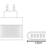 OLAF Ładowarka z 6 portami 65 W - PD / Quick Charge 3.0 / Ładowarka USB Wtyczka ładowarki Adapter ładowarki Biały