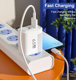Maerknon 2-Port-GaN-Schnellladegerät 65 W – PD / Quick Charge 3.0 / USB-Ladegerät, Stecker-Ladegerät-Adapter, Weiß