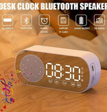 Stuff Certified® Altoparlante sveglia - Radio FM a specchio con funzione snooze a LED - bianca