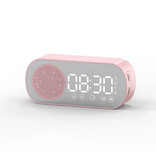 Stuff Certified® Réveil Haut-Parleur - Miroir Radio FM LED Snooze Réveil - Rose