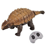 Stuff Certified® Dinosaurio RC (Ankylosaurus) con control remoto - Robot Dino de juguete controlable - Marrón