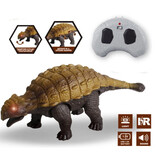 Stuff Certified® Dinosauro RC (Ankylosaurus) con telecomando - Robot giocattolo controllabile - Marrone