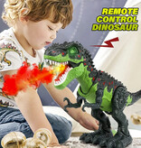 Stuff Certified® Dinosauro RC (T-Rex) con effetto nebbia - Giocattolo telecomandato Tyrannosaurus Rex Dino Robot Verde