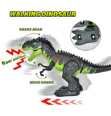 Stuff Certified® Dinosauro RC (T-Rex) con effetto nebbia - Giocattolo telecomandato Tyrannosaurus Rex Dino Robot Verde