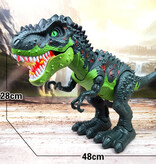 Stuff Certified® RC Dinosaurier (T-Rex) mit Nebeleffekt – ferngesteuertes Spielzeug Tyrannosaurus Rex Dino Roboter grün