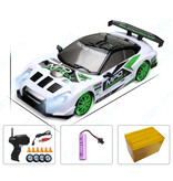 Stuff Certified® RC Car with Remote Control - GTR Model - High Speed Drift with LED Light at 1:24 Scale - White
