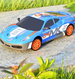 Stuff Certified® Coche RC con Mando a Distancia - Modelo GTR - Deriva de Alta Velocidad con Luz LED a Escala 1:24 - Azul