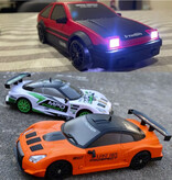 Stuff Certified® RC Auto met Afstandsbediening - GTR Model - Hoge Snelheid Drift met LED Licht op 1:24 Schaal - Grijs