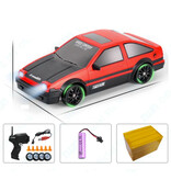 Stuff Certified® Coche RC con Mando a Distancia - Modelo AE86 - Deriva de Alta Velocidad con Luz LED a Escala 1:24 - Rojo