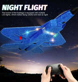 Stuff Certified® Szybowiec odrzutowy F22 Raptor RC z pilotem - pilotowany model zabawkowego samolotu w powietrzu - niebieski