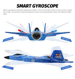 Stuff Certified® F22 Raptor RC Jet Glider con control remoto - Modelo de juguete pilotable Hover Airplane - Azul