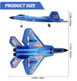Stuff Certified® Szybowiec odrzutowy F22 Raptor RC z pilotem - pilotowany model zabawkowego samolotu w powietrzu - niebieski