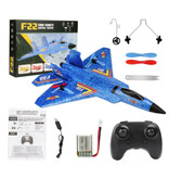 Stuff Certified® F22 Raptor RC Jet Glider con control remoto - Modelo de juguete pilotable Hover Airplane - Azul