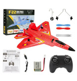 Stuff Certified® F22 Raptor RC Jet Glider with Remote Control - Pilotable Toy Model Hover Airplane - Blue