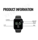 XIXI Spy Reloj con cámara L11 1080p - Grabador de vídeo DVR Security Smartband - Negro