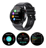 Lige Smartwatch met Hartmonitor en Zuurstofmeter - Sport Health Tracker Horloge - Silicoon Bandje - Zwart