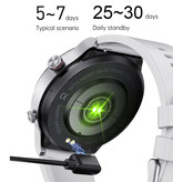 Lige Smartwatch z monitorem pracy serca i miernikiem tlenu – Zegarek monitorujący stan zdrowia – Pasek metalowy – Srebrny