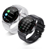 Lige Smartwatch z monitorem pracy serca i miernikiem tlenu – Zegarek monitorujący stan zdrowia – Pasek metalowy – Srebrny