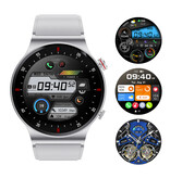 Lige Smartwatch z monitorem pracy serca i miernikiem tlenu – Zegarek monitorujący stan zdrowia – Pasek metalowy – Srebrny