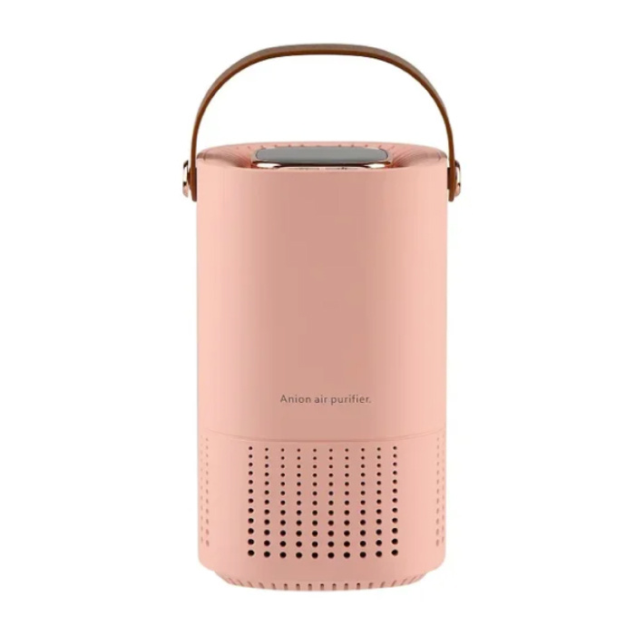 Wireless Desktop Air Purifier - Negative Ion Odor Purifier H13 Hepa Filter - Pink