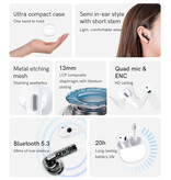QCY Auriculares inalámbricos T20 - Auriculares Bluetooth 5.3 ENC - Auriculares Auriculares Blanco