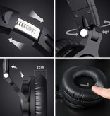 OneOdio Cuffie wireless Pro-C - 110 ore di riproduzione - Cuffie con microfono Cuffie per DJ - Nere