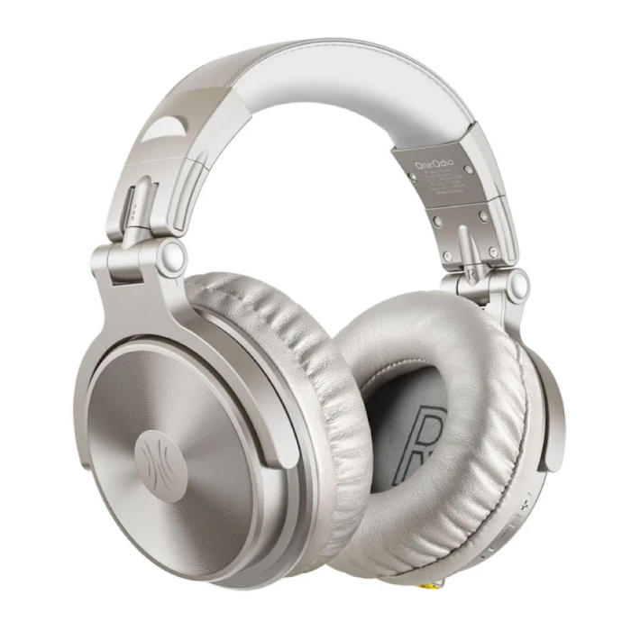 Pro-C Wireless Headphones - 110 Hours Playtime - Headset with Microphone DJ Headphones - Beige