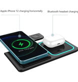 LEEOUDA 3 in 1 Oplaadstation - Compatibel met Apple iPhone / iWatch / AirPods -  Charging Dock 30W Draadloze Oplader - Zwart