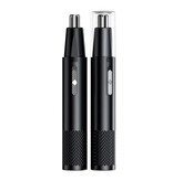 Stuff Certified® Recortadora de vello de nariz - Afeitadora eléctrica inalámbrica para cejas y orejas con USB - Negro