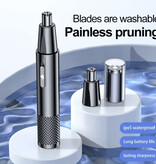 Stuff Certified® Tagliacapelli per naso - Rasoio elettrico USB per sopracciglia e orecchie senza fili - Bianco