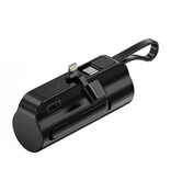 Stuff Certified® Mini banco de energía de 10,000 mAh para iPhone Lightning - Cargador de batería de emergencia con cable USB-C adicional - Negro