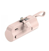 Stuff Certified® Mini Power Bank da 10.000 mAh per iPhone Lightning - Caricabatteria di emergenza con cavo USB-C extra - Rosa