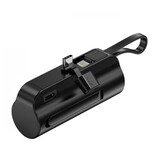 Stuff Certified® 10.000 mAh Mini-Powerbank für USB-C – zusätzliches iPhone-Lightning-Kabel-Notfall-Akkuladegerät – Schwarz
