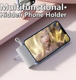 Stuff Certified® 10.000 mAh Mini-Powerbank für USB-C – zusätzliches iPhone-Lightning-Kabel-Notfall-Akkuladegerät – Weiß