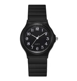 UTHAI Reloj de silicona - Reloj de pulsera de cuarzo para mujeres estudiantes - Negro