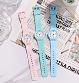 UTHAI Silicone Watch - Quartz Wristwatch For Women Students - Pink