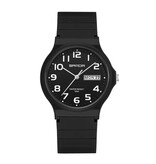 SANDA 9072 Silicone Watch - Quartz Wristwatch TPU Strap 5 ATM Waterproof - Black