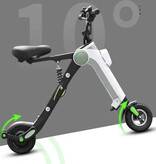 Stuff Certified® Scooter eléctrico plegable 250W - Bicicleta plegable con neumáticos de 8 pulgadas - Blanco