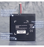Ostent Reemplazo de batería para Nintendo Switch - Reparación de batería de consola de juegos NS de 4310 mAh
