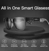 Kumi Gafas de sol Bluetooth Meta V1 con auriculares incorporados - Auriculares abiertos TWS - Negro