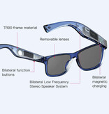 Kumi Gafas de sol Bluetooth Meta V1 con auriculares incorporados - Auriculares abiertos TWS - Negro