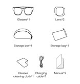 Kumi Gafas de sol Bluetooth Meta V1 con auriculares incorporados - Auriculares abiertos TWS - Negro