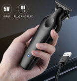 Kemei KM-2299 Shaver - Electric Beard Trimmer Cordless Shaving Machine Hair Clipper - Black