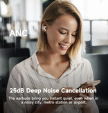 OneOdio Auriculares inalámbricos Supereq S10 - Auriculares ANC/ENC Bluetooth 5.4 TWS - Blanco
