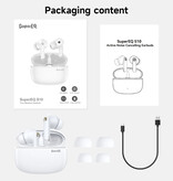 OneOdio Auriculares inalámbricos Supereq S10 - Auriculares ANC/ENC Bluetooth 5.4 TWS - Blanco