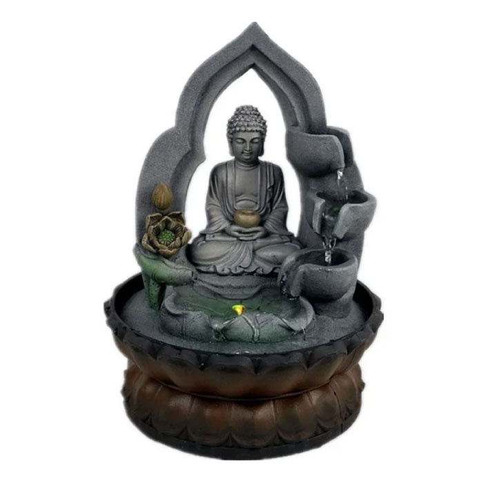Ozdobny wodospad Buddy - Oświetlenie LED - Wystrój fontanny Zen Garden Feng Shui